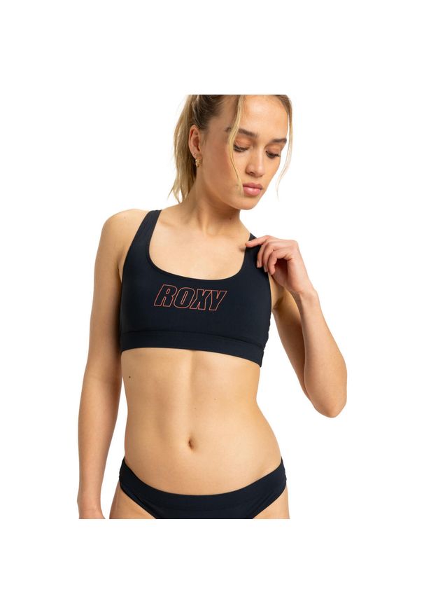 Roxy - Stanik bikini typu bralette dla Kobiety ROXY ACTIVE Czarny. Kolor: szary. Materiał: nylon, elastan, materiał