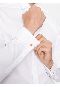 Eterna Koszula 8817/F362 Biały Slim Fit. Kolor: biały. Materiał: bawełna