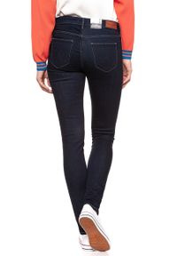 Wrangler - WRANGLER SKINNY RINSEWASH W28KLU023. Wzór: jednolity, aplikacja