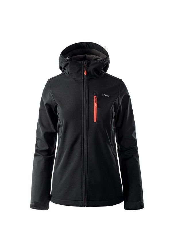 Elbrus - Kurtka Damska Iver Softshell Wodoodporna. Kolor: szary, czarny, wielokolorowy, pomarańczowy. Materiał: softshell