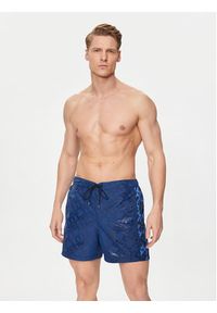 TOMMY HILFIGER - Tommy Hilfiger Szorty kąpielowe UM0UM03211 Granatowy Slim Fit. Kolor: niebieski. Materiał: syntetyk #7
