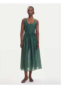 Marella Sukienka codzienna Nez 2515221172 Zielony Regular Fit. Okazja: na co dzień. Kolor: zielony. Materiał: bawełna, jedwab. Typ sukienki: proste. Styl: casual #1