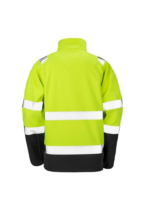 RESULT - Ochronna Męska Kurtka Softshell Z Nadrukiem. Kolor: żółty, wielokolorowy, czarny. Materiał: softshell. Wzór: nadruk