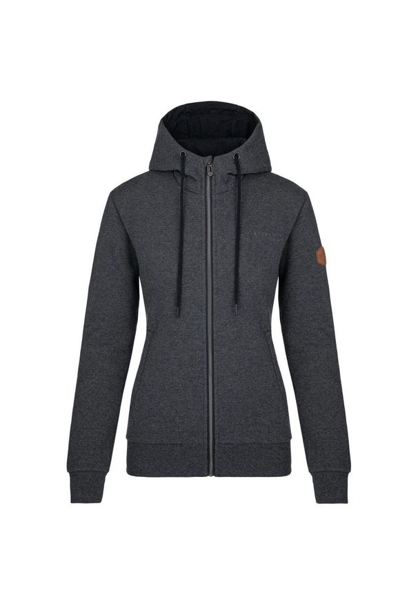 Damska bawełniana bluza z kapturem Kilpi Leines. Typ kołnierza: kaptur. Kolor: czarny. Materiał: bawełna