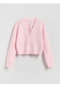 Reserved - Kardigan z dodatkiem wiskozy - pastelowy róż. Kolor: różowy. Materiał: wiskoza #1