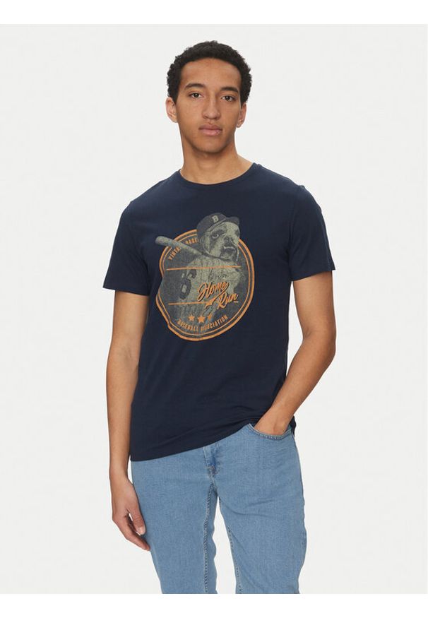 Blend T-Shirt 20717764 Granatowy Regular Fit. Kolor: niebieski. Materiał: bawełna