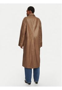 Herskind Płaszcz przejściowy Halston 5470175 Brązowy Loose Fit. Kolor: brązowy. Materiał: skóra #5