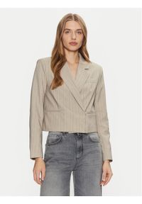 Vero Moda Marynarka Eli 10319629 Beżowy Cropped Fit. Kolor: beżowy. Materiał: syntetyk #1