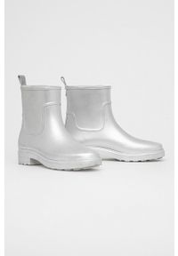 Calvin Klein Kalosze damskie kolor srebrny. Nosek buta: okrągły. Kolor: srebrny. Materiał: guma #5