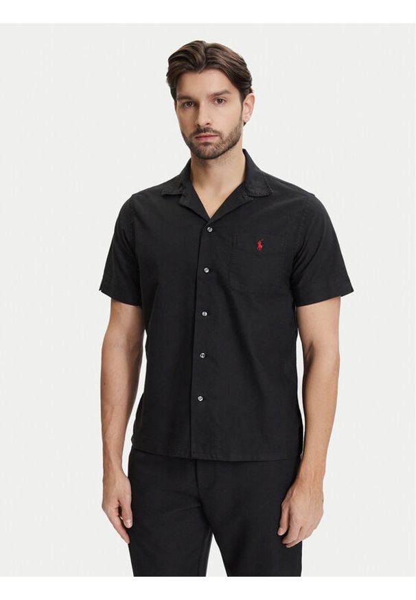 Polo Ralph Lauren Koszula 710980423500 Czarny Regular Fit. Typ kołnierza: polo. Kolor: czarny. Materiał: bawełna