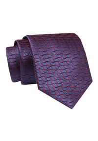 Alties - Męski Krawat - ALTIES - Klasyczny - Granat z Ciemną Czerwienią. Kolor: niebieski, wielokolorowy, czerwony. Materiał: tkanina. Styl: klasyczny #1