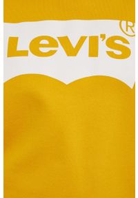 Levi's® - Levi's Bluza bawełniana damska kolor żółty gładka. Okazja: na spotkanie biznesowe. Kolor: żółty. Materiał: bawełna. Długość rękawa: długi rękaw. Długość: długie. Wzór: gładki. Styl: biznesowy