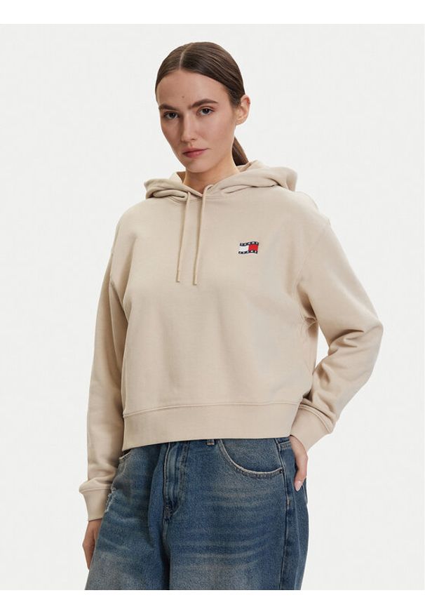 Tommy Jeans Bluza DW0DW22357 Beżowy jasny Regular Fit. Kolor: beżowy. Materiał: bawełna