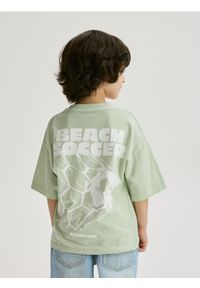 Reserved - Bawełniany t-shirt - jasnozielony. Kolor: zielony. Materiał: bawełna #1