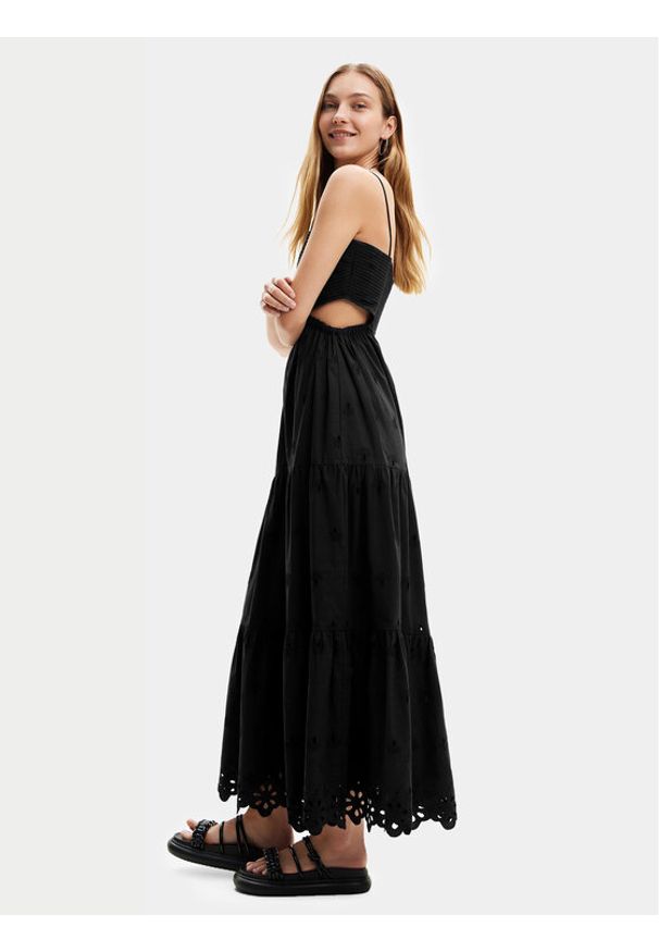 Desigual Sukienka letnia Malver 24SWVW12 Czarny Regular Fit. Kolor: czarny. Materiał: bawełna. Sezon: lato