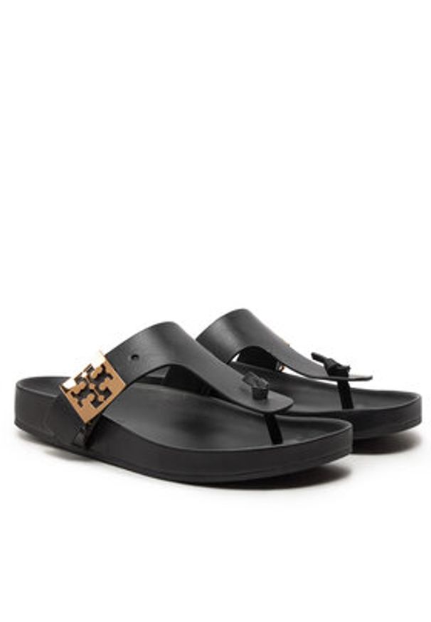 Tory Burch Japonki Mellow Thong Sandal 155190 Czarny. Kolor: czarny. Materiał: skóra