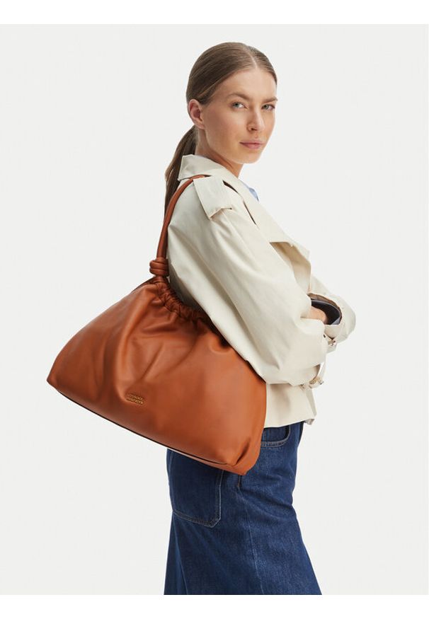 TOMMY HILFIGER - Tommy Hilfiger Torebka AW0AW18376 Brązowy. Kolor: brązowy. Materiał: skórzane