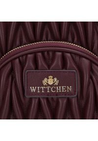 Wittchen - Damski plecak skórzany z marszczeniem bordowy. Kolor: czerwony. Materiał: skóra. Wzór: paski, jodełka, aplikacja. Styl: klasyczny, elegancki