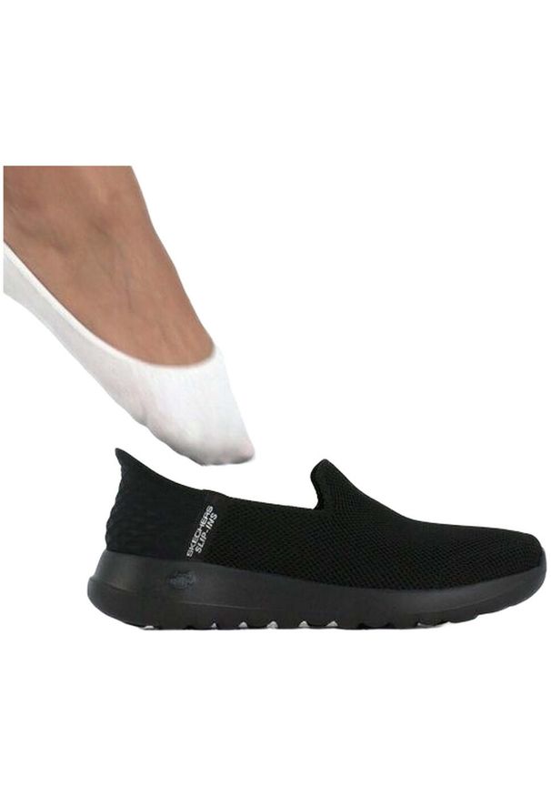 skechers - Buty sportowe damskie Skechers Go Walk Joy-Vela wsuwane SLIP-INS. Okazja: na co dzień. Zapięcie: bez zapięcia. Kolor: czarny. Materiał: dzianina. Szerokość cholewki: normalna