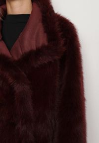 Born2be - Bordowa Kurtka Dwustronna w Stylu Biker z Futerkiem Aflita. Okazja: na spacer, na co dzień. Kolor: czerwony. Materiał: futro. Długość: krótkie. Styl: elegancki, casual #6