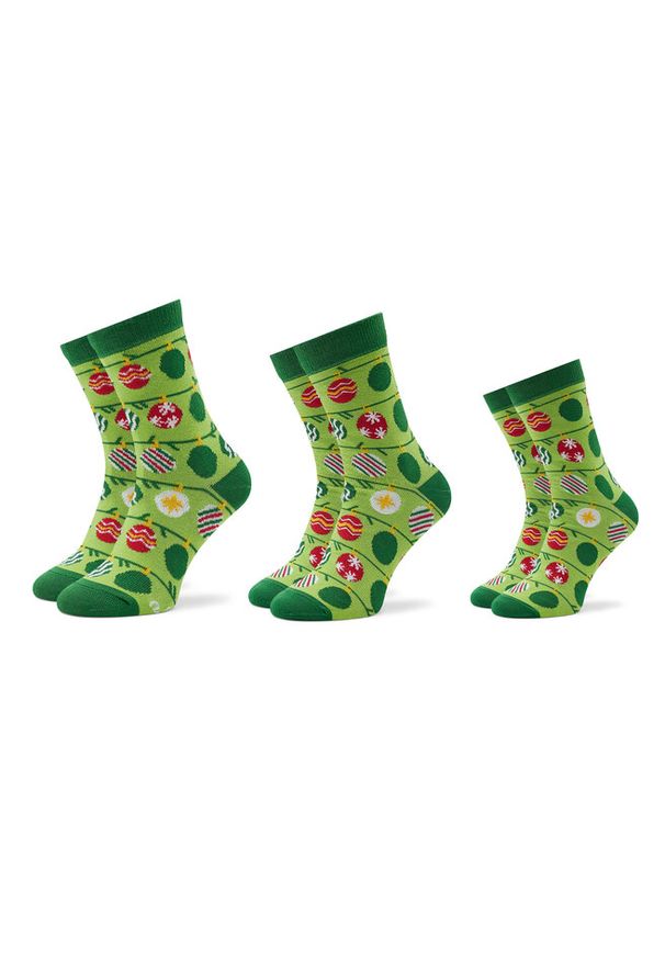 Zestaw 3 par wysokich skarpet unisex Rainbow Socks. Kolor: zielony