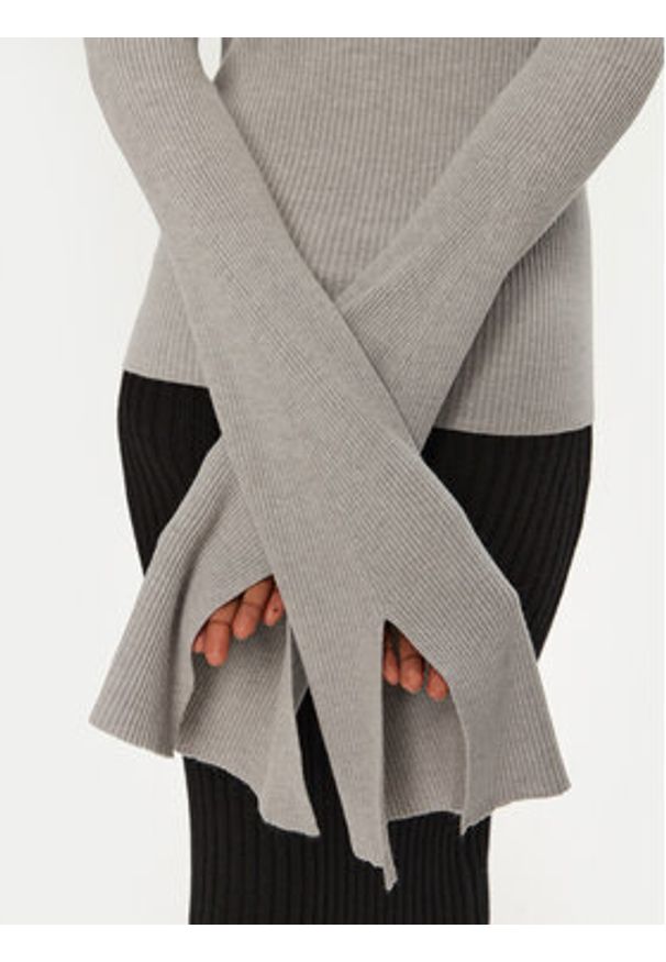 Kontatto Sweter 3M0116N AI253M01 Szary Slim Fit. Kolor: szary. Materiał: syntetyk