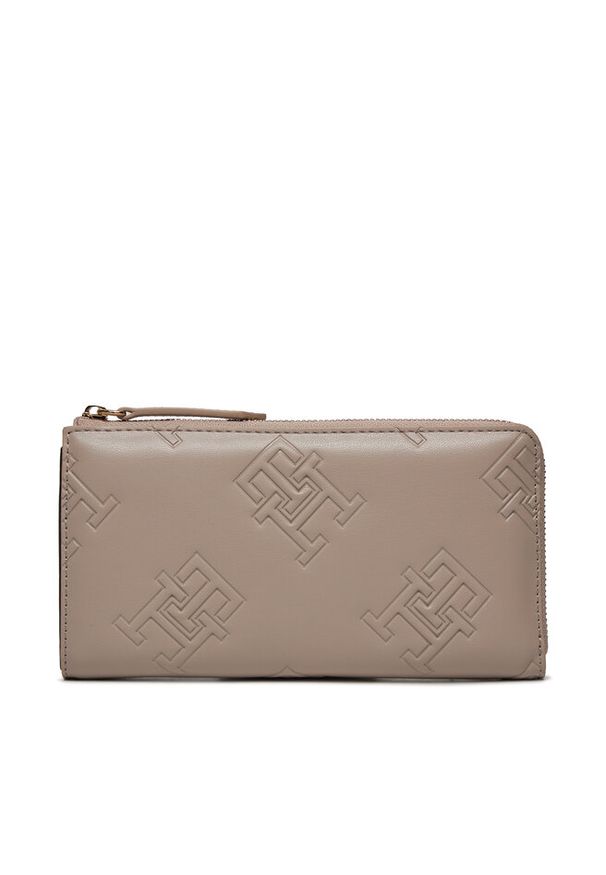 TOMMY HILFIGER - Duży Portfel Damski Tommy Hilfiger. Kolor: szary