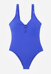 Born2be - Niebieski Strój Kąpielowy Ozdobiony Koralikami Rhelea. Kolor: niebieski. Wzór: aplikacja #3