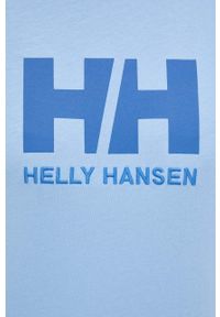 Helly Hansen t-shirt bawełniany kolor niebieski 34112-001. Okazja: na co dzień. Kolor: niebieski. Materiał: bawełna. Wzór: nadruk. Styl: casual #5