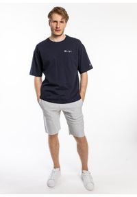 Koszulka Champion Premium Small Script Logo Crewneck T-Shirt (214282-BS501). Kolor: niebieski. Materiał: materiał #3