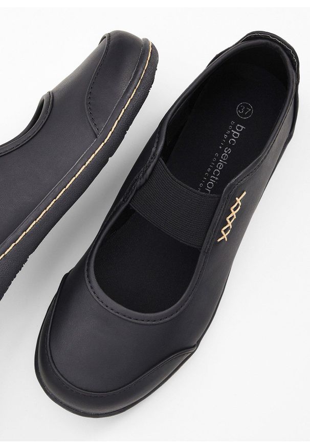 bonprix - Baleriny. Zapięcie: pasek. Kolor: czarny. Styl: elegancki