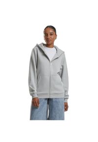 Damska bluza z kapturem zapinana na zamek Urban Classics. Typ kołnierza: kaptur. Kolor: szary. Materiał: materiał #1