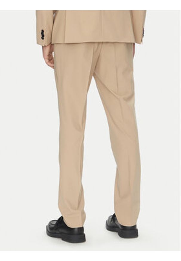 Hugo - HUGO Garnitur Henry/Getlin232X 50530116 Beżowy Slim Fit. Kolor: beżowy. Materiał: wełna, syntetyk
