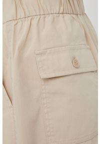 GAP spodnie damskie kolor beżowy proste high waist. Okazja: na co dzień. Stan: podwyższony. Kolor: beżowy. Materiał: tkanina. Styl: casual #4