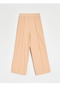 Sinsay - Prążkowane spodnie wide leg - wielobarwny. Materiał: prążkowany