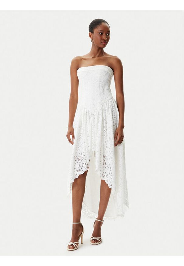BARDOT - Bardot Sukienka koktajlowa Felicidad Strapless 59843DB Biały Regular Fit. Kolor: biały. Materiał: bawełna. Styl: wizytowy