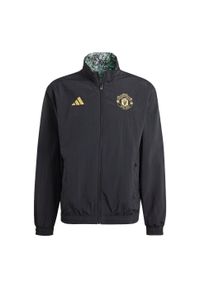Adidas - Bluza Manchester United Stone Roses Anthem. Kolor: czarny, wielokolorowy. Materiał: materiał