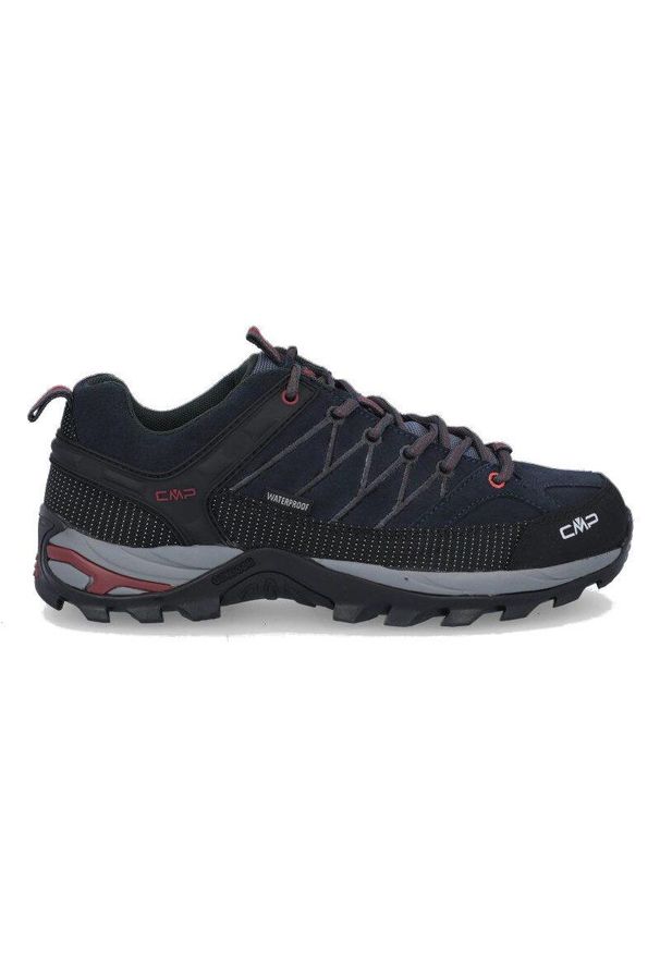 CMP - Buty trekkingowe męskie Rigel Low czarne. Kolor: czerwony, wielokolorowy, niebieski. Materiał: zamsz, skóra