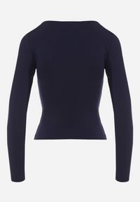 Born2be - Granatowa Bluzka Alexusi. Okazja: na co dzień, do pracy. Kolor: niebieski. Materiał: materiał, wiskoza, jeans. Długość rękawa: długi rękaw. Długość: długie. Styl: klasyczny, casual #4