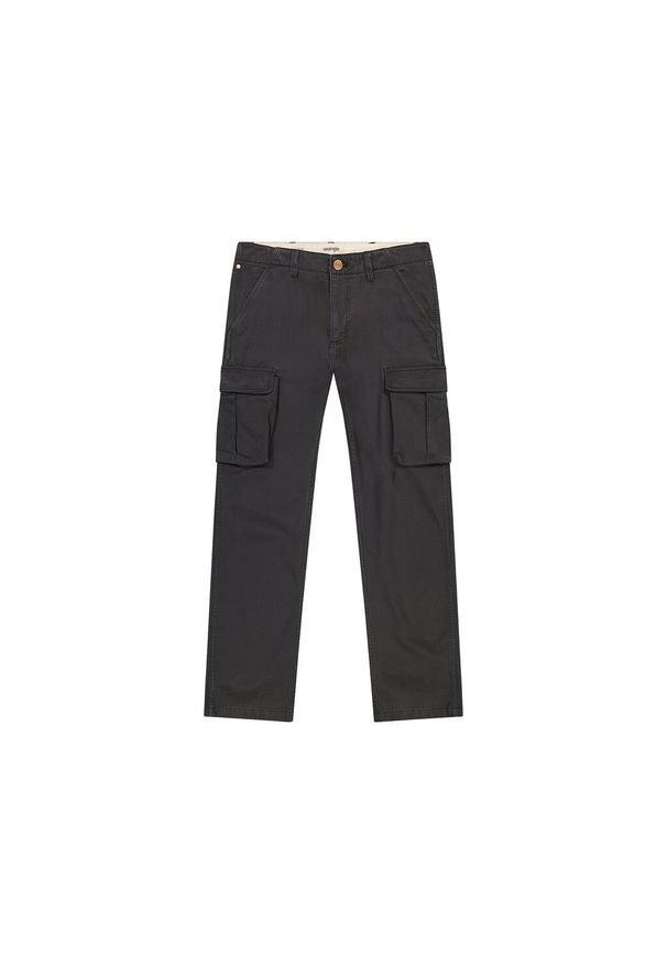 Wrangler - MESKIE SPODNIE MATERIAŁOWE CASEY JONES CARGO REGULAR FADED BLACK 112356845 W175008628