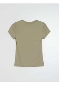 Sinsay - Gładka koszulka basic - zielony. Kolor: zielony. Wzór: gładki