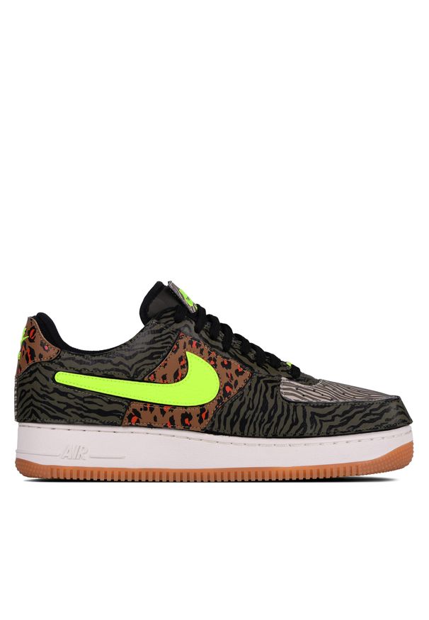 Nike - Buty do koszykówki męskie nike air force 1 low 1/1 animal print. Kolor: zielony. Materiał: guma, materiał, skóra. Wzór: nadruk. Model: Nike Air Force. Sport: koszykówka