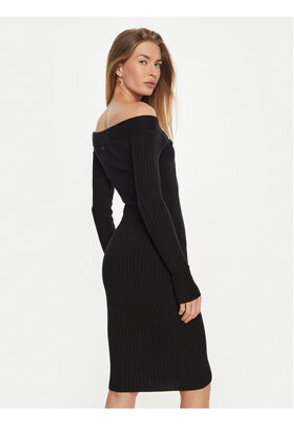 Guess Sukienka koktajlowa Milana W4BK26 Z2V42 Czarny Slim Fit. Kolor: czarny. Materiał: wiskoza, syntetyk. Styl: wizytowy