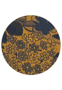 Krawat Męski - Kwiaty w Odcieniach Złota i Granatu - Alties. Kolor: żółty, złoty, wielokolorowy. Materiał: tkanina. Wzór: kwiaty. Styl: wizytowy, elegancki #2