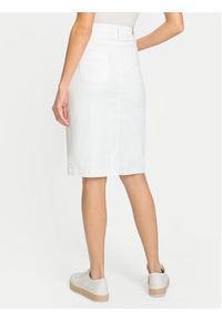 Olsen Spódnica jeansowa 16001361 Biały Regular Fit. Kolor: biały. Materiał: bawełna