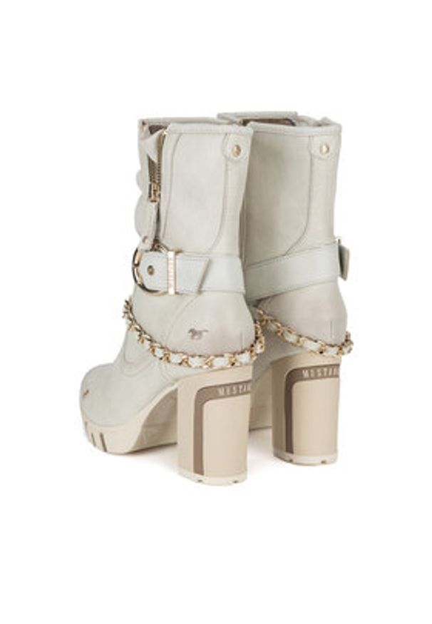 Mustang Botki 1363-505 Biały. Kolor: biały. Materiał: materiał