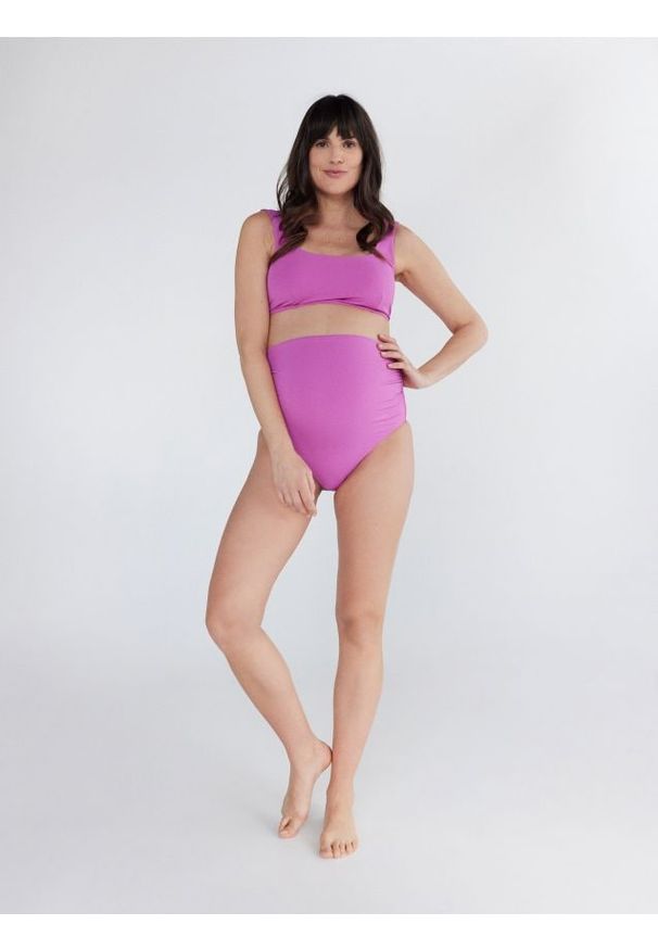 Reserved - Góra od bikini z ochroną UV - fioletowy. Kolor: fioletowy. Materiał: dzianina. Wzór: gładki