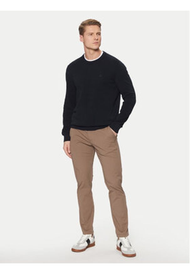 Marc O'Polo Sweter M20 5023 60074 Granatowy Regular Fit. Typ kołnierza: polo. Kolor: niebieski. Materiał: bawełna