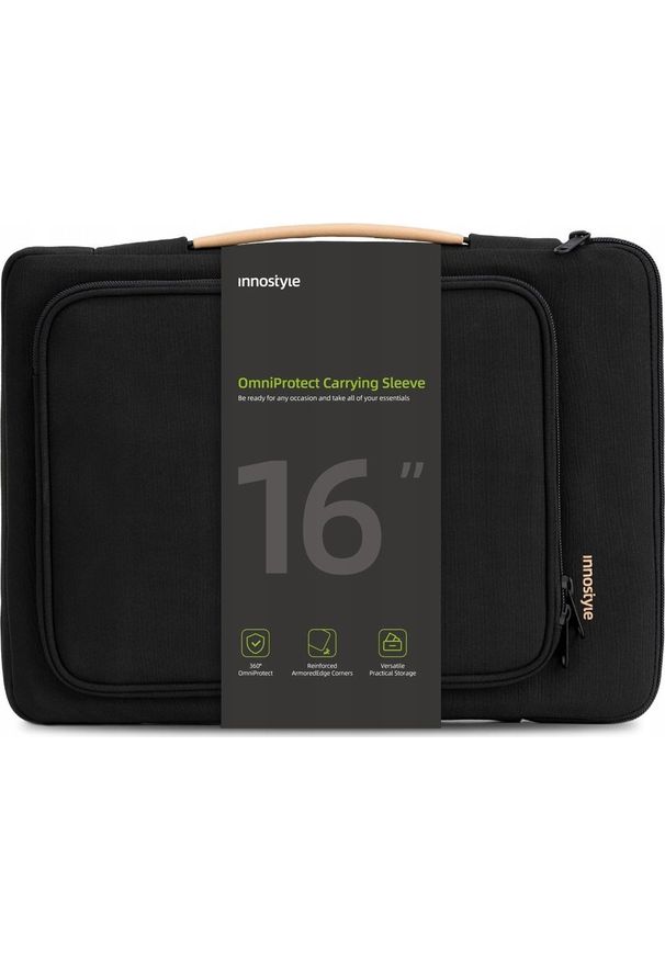 Torba Innostyle INNOSTYLE TORBA NA LAPTOPA 16" WODOODPORNA ETUI CASE OMNIPROTECT CZARNA. Kolor: czarny