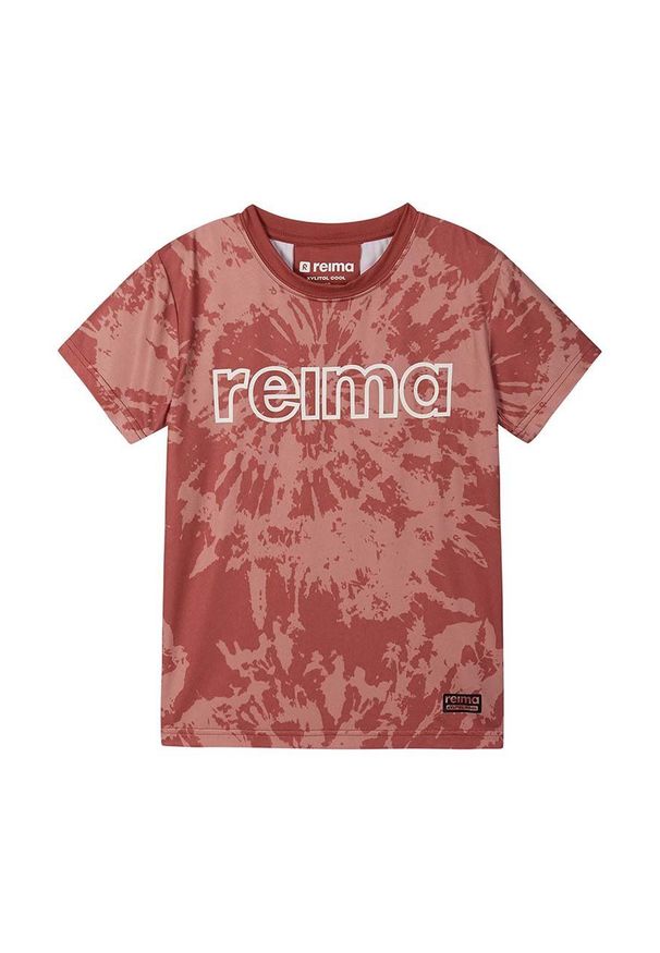 Reima t-shirt dziecięcy Vauhdikas kolor czerwony wzorzysty. Okazja: na co dzień. Kolor: czerwony. Materiał: materiał, dzianina. Styl: casual